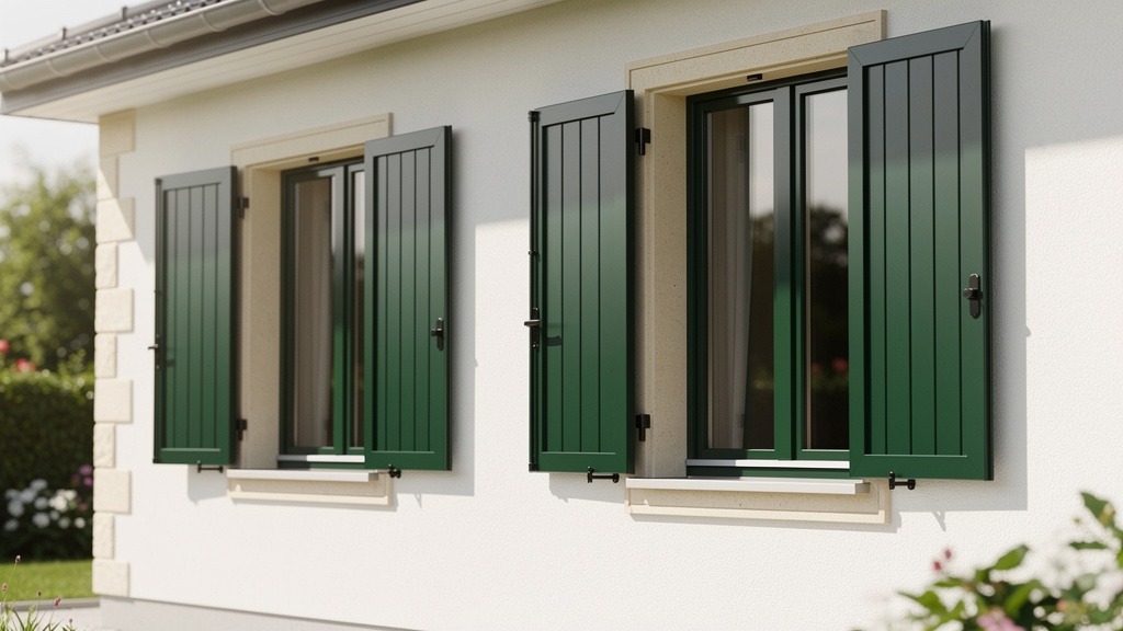 RAL 6009 Vert sapin sur volets de maison