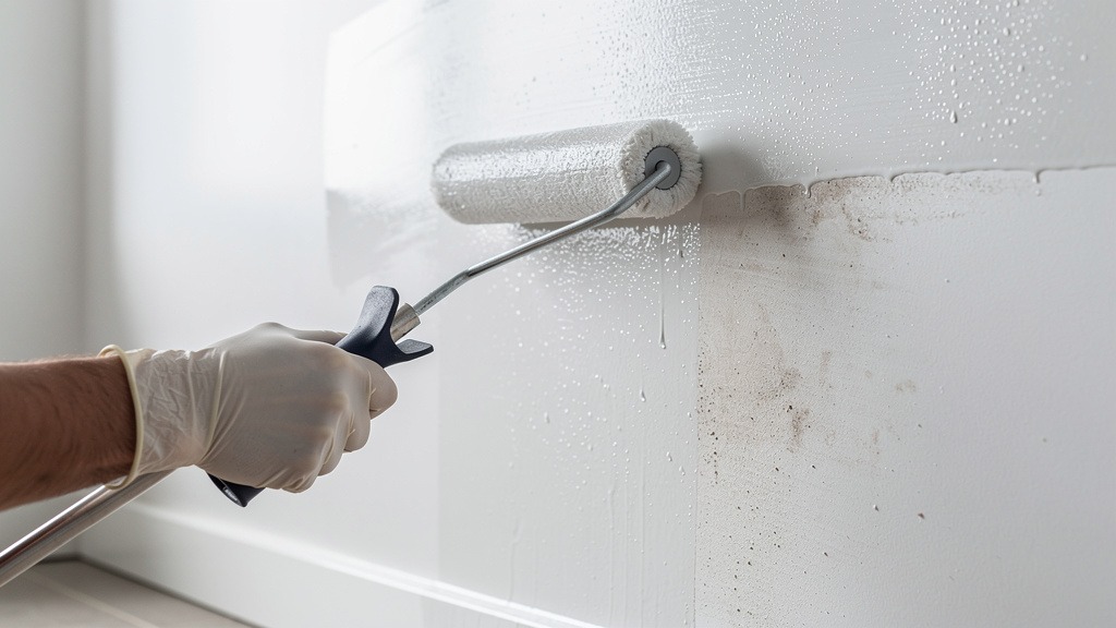 Traitement humidité appliqué sur un mur avec condensation