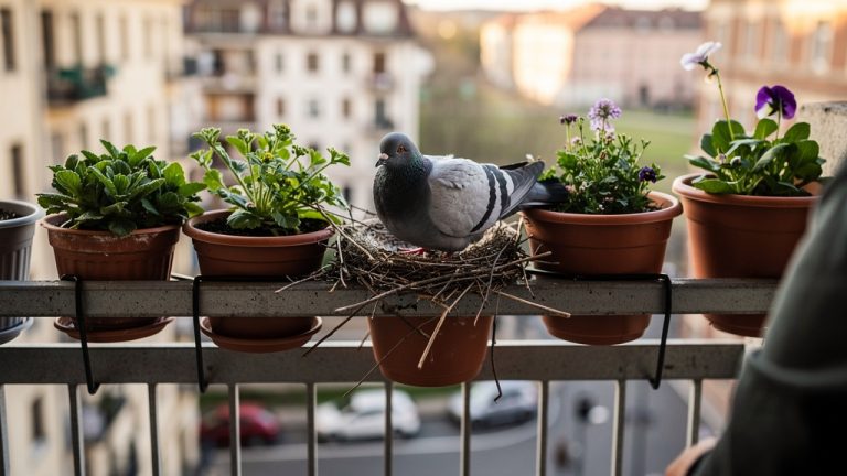 Nid de pigeon sur mon balcon : signification, symboles et que faire ?