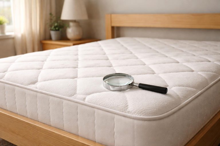 Acariens bruns observés à la loupe sur un matelas