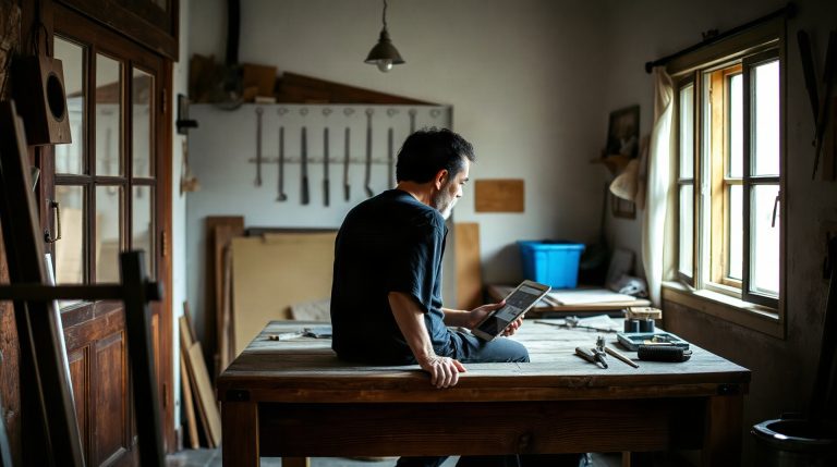 Artisan consultant des leads sur tablette