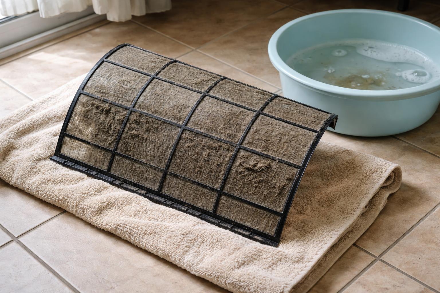 Nettoyage du filtre d'un climatiseur split